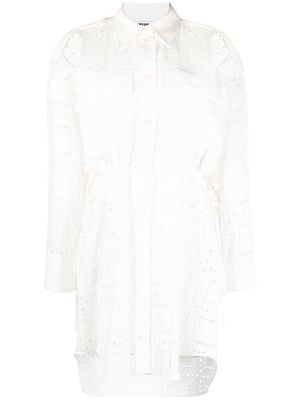 MSGM broderie-anglaise cutout shirt-dress - White