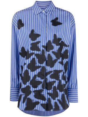 MSGM butterfly pinstriped shirt - Blue