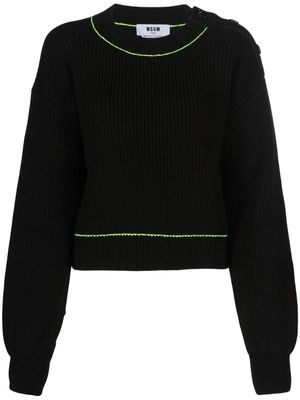 MSGM button-detail chunky-knit jumper - Black