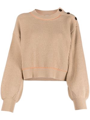 MSGM button-detail chunky-knit jumper - Neutrals