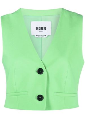 MSGM button-front tailored waistcoat - Green