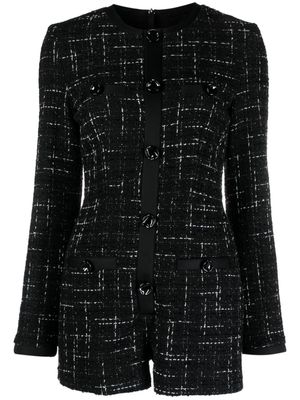 MSGM button-up tweed jumpsuit - Black