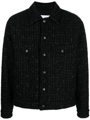 MSGM buttoned-up tweed shirt jacket - Black