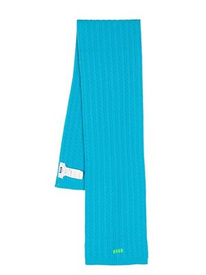 MSGM cable-knit scarf - Blue