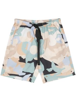 MSGM camouflage-print cotton bermuda shorts - Blue