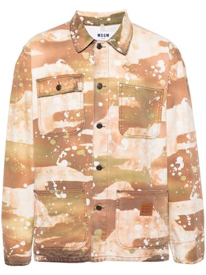 MSGM camouflage-print shirt jacket - Neutrals