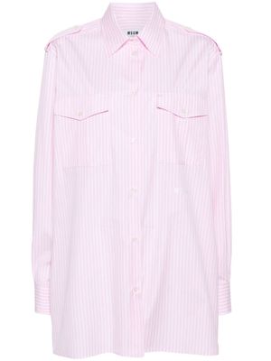 MSGM candy-striped cotton shirt - Pink