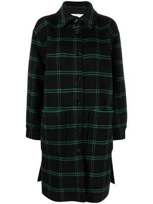 MSGM check-pattern button-front coat - Black