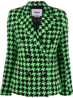 MSGM check-pattern double-breasted blazer - Green