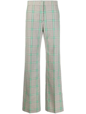 MSGM checked wide-leg trousers - Green