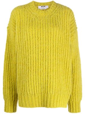 MSGM chunky-knit crew-neck jumper - Yellow