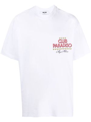 MSGM Club Paradiso cotton T-shirt - White