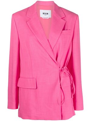 MSGM Coarse wrap-design blazer - Pink