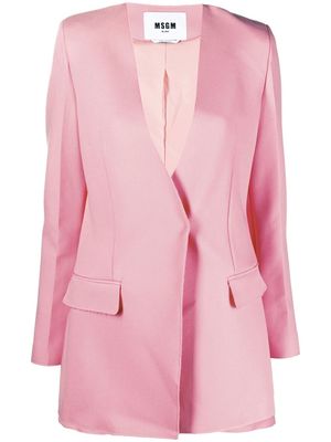 MSGM collarless tailored blazer - Pink
