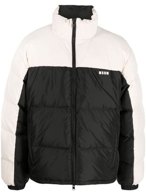 MSGM colour-block padded down jacket - Black