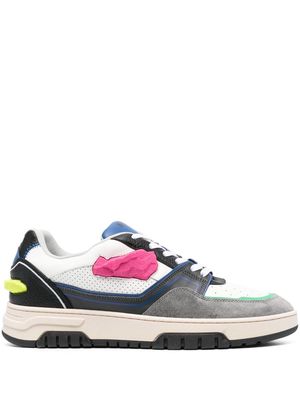 MSGM colour-block panelled leather sneakers - White