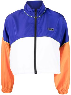 MSGM colour-block zip-up jacket - Blue