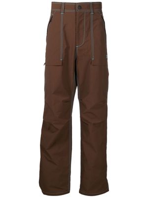 MSGM contrast-stitch cargo trousers - Brown