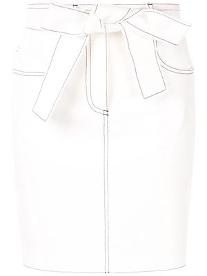 MSGM contrast stitch skirt - White