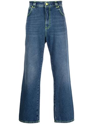 MSGM contrast-stitch straight leg jeans - Blue