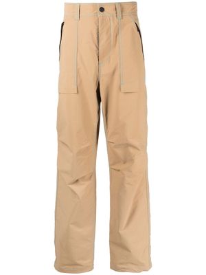 MSGM contrast-trim baggy trousers - Brown