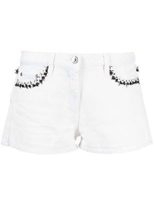 MSGM contrast-trim low-rise mini shorts - White