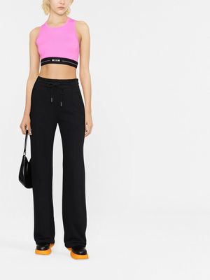 MSGM contrasting-band crop top - Pink