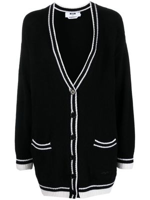 MSGM contrasting-trim knitted cardigan - Black