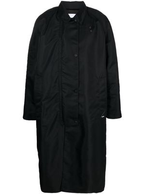 MSGM Cordura logo-patch parka coat - Black