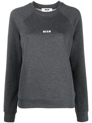 MSGM cotton embroidered-logo sweatshirt - Grey
