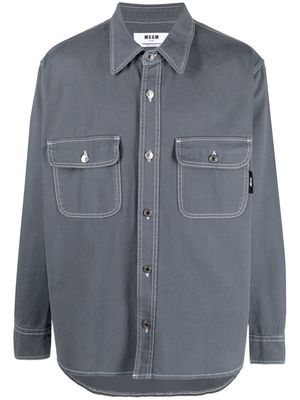 MSGM cotton long-sleeve shirt - Grey