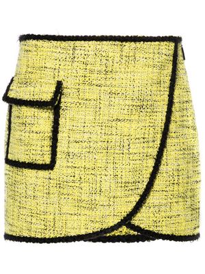 MSGM cotton tweed mini skirt - Yellow