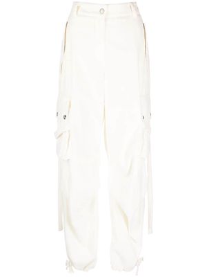 MSGM cotton velvet cargo trousers - White