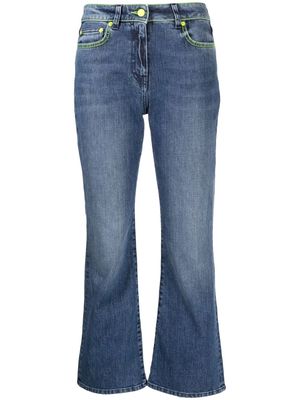 MSGM cropped flared-leg jeans - Blue