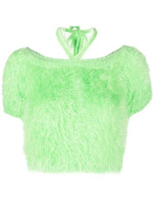 MSGM cropped knitted top - Green