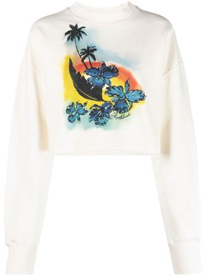 MSGM cropped long-sleeve sweatshirt - Neutrals