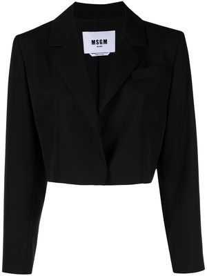 MSGM cropped single-breasted blazer - Black