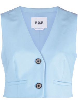MSGM cropped tailored jacket - Blue