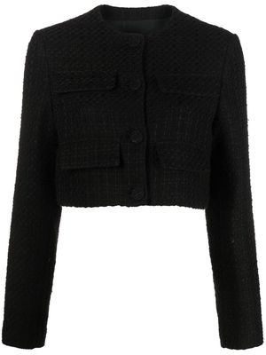MSGM cropped tweed jacket - Black