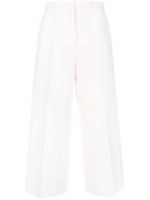 MSGM cropped wide-leg trousers - White