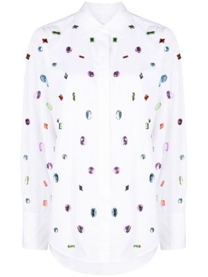 MSGM crystal-embellished buttoned shirt - White