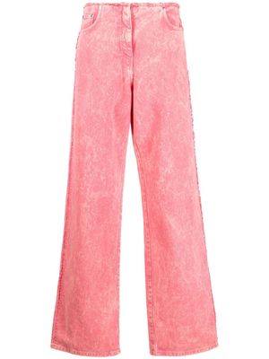 MSGM cut-off bleach-wash jeans - Pink