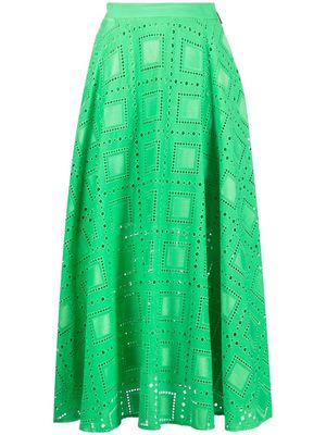MSGM cut out-detail maxi skirt - Green