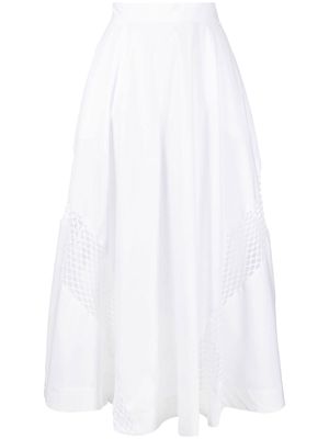 MSGM cut out-detail maxi skirt - White
