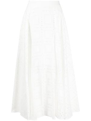 MSGM cut-out detail midi skirt - White