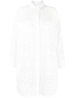 MSGM cut out-detail shirt dress - White