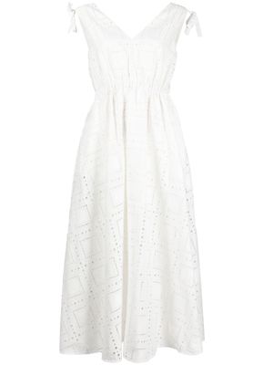 MSGM cut out-detail sleeveless midi dress - White