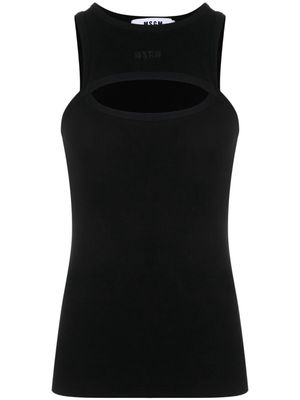 MSGM cut-out fine-ribbed tank top - Black