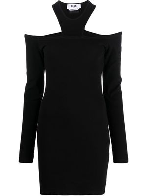 MSGM cut-out knitted mini dress - Black