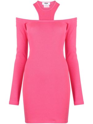 MSGM cut-out knitted mini dress - Pink